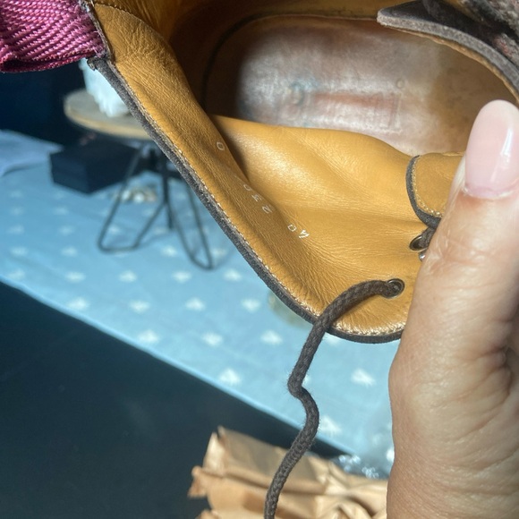 Pertini Spain Boots Men's 9.5, 40 EU Brown Suede Lace Up Leather Almond Toe~ - Picture 11 of 12